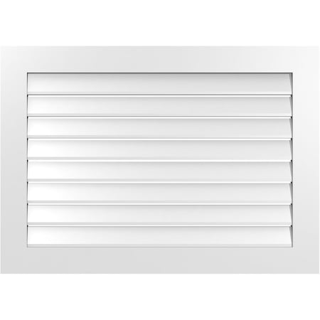 Ekena Millwork Vertical Surface Mount PVC Gable Vent: Functional, w/ 3-1/2"W x 1"P Standard Frame, 42"W x 30"H GVPVE42X3001SF